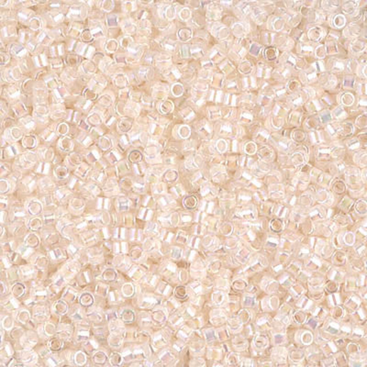 Miyuki Delica Bead 11/0, DB0052, Pale Peach Lined Crystal AB, 5 grams